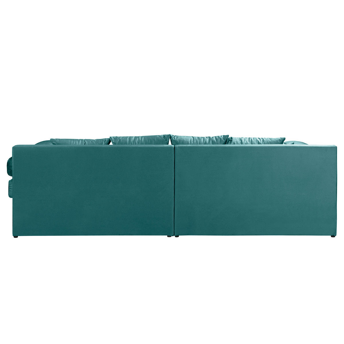 ECKSOFA Naomi in Velours Blau Rückenkissen  243/284 cm  - Blau/Schwarz, Design, Kunststoff/Textil (243/284cm) - P & B