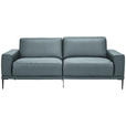 2,5-SITZER in Leder Blau  - Blau/Schwarz, Design, Leder/Metall (200/102/92cm) - Johann Jakob