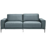 2,5-SITZER in Leder Blau  - Blau/Schwarz, Design, Leder/Metall (200/102/92cm) - Johann Jakob