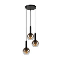 HÄNGELEUCHTE Marius 48.5/150 cm   - Schwarz, Design, Glas (48.5/150cm) - Lucide