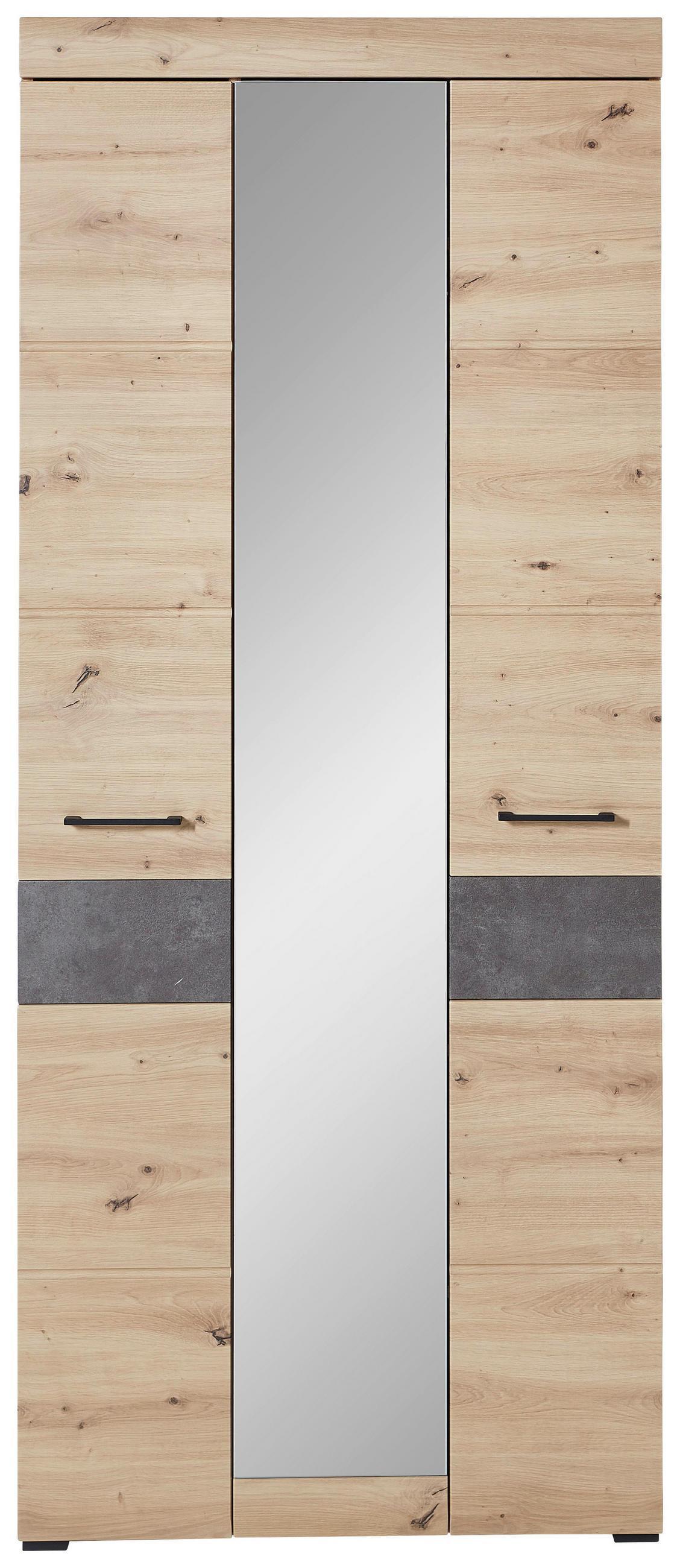 GARDEROBE 6-teilig  in 282/201/40 cm  - Eiche Artisan/Grau, Design, Glas/Holzwerkstoff (282/201/40cm) - Voleo