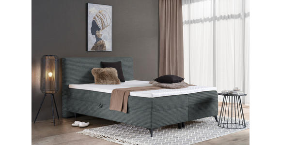 BOXBETT 180/200 cm in Dunkelgrau - Dunkelgrau/Schwarz, Design, Holz/Holzwerkstoff (180/200cm) - Xora
