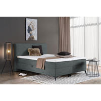 BOXBETT 180/200 cm  in Dunkelgrau  - Dunkelgrau/Schwarz, Design, Holz/Holzwerkstoff (180/200cm) - Xora