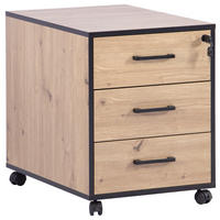 ROLLCONTAINER 43/56/60 cm  - Schwarz/Eiche Artisan, MODERN, Holzwerkstoff/Kunststoff (43/56/60cm) - Livetastic