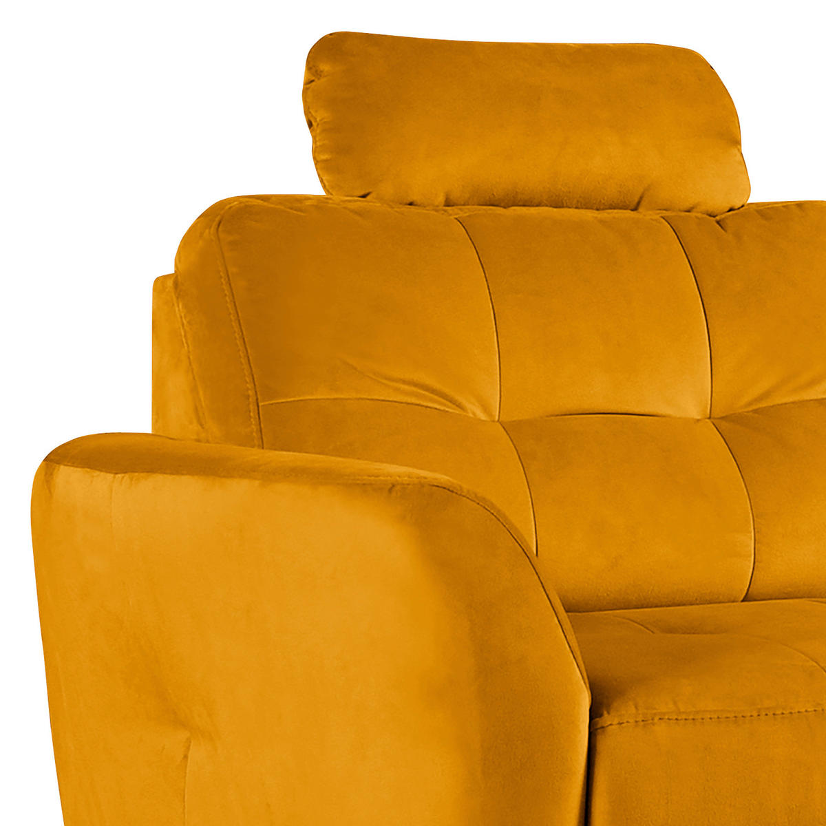 ECKSOFA in Samt Gelb  - Gelb/Buchefarben, Design, Holz/Textil (238/168cm) - Livetastic