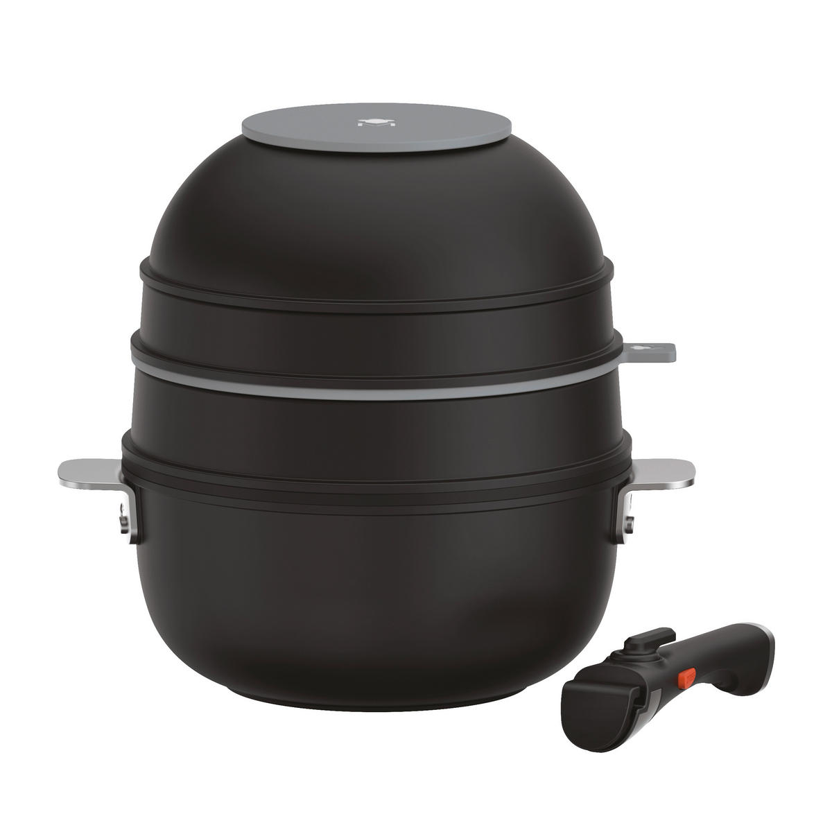 KOCHTOPFSET 10-teilig  - Schwarz, Basics, Glas/Metall (30.3/32/32.6cm) - Masterpro