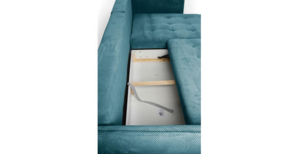 ECKSOFA Blau Chenille  - Blau/Schwarz, MODERN, Textil/Metall (285/200cm) - Carryhome