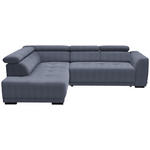 ECKSOFA in Feincord Blaugrau  205/284 cm  - Blaugrau/Schwarz, Design, Kunststoff/Textil (205/284cm) - Xora