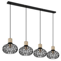 HÄNGELEUCHTE 115/25/150 cm  - Klar/Schwarz, Basics, Glas/Kunststoff (115/25/150cm) - Globo