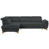 ECKSOFA in Chenille Grau  - Eichefarben/Grau, Modern, Holz/Textil (212/287cm) - Valnatura