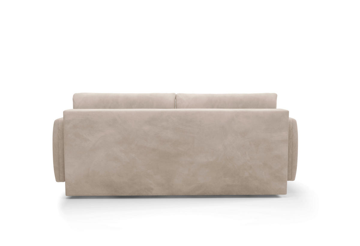 SCHLAFSOFA INGRID  mit Plüsch Beige  - Beige/Creme, Design, Textil/Metall (230/100/103cm) - Livetastic