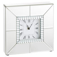 TISCHUHR  Silberfarben  - Silberfarben, Design, Glas/Holzwerkstoff (25,5/25,5/6,3cm) - Xora