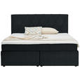 BOXSPRINGBETT 180/200 cm  in Dunkelgrau  - Dunkelgrau/Schwarz, Design, Kunststoff/Textil (180/200cm) - Xora