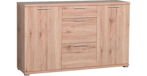 SIDEBOARD 144/88/40 cm  - Eichefarben/Anthrazit, Basics, Holzwerkstoff/Kunststoff (144/88/40cm) - Carryhome