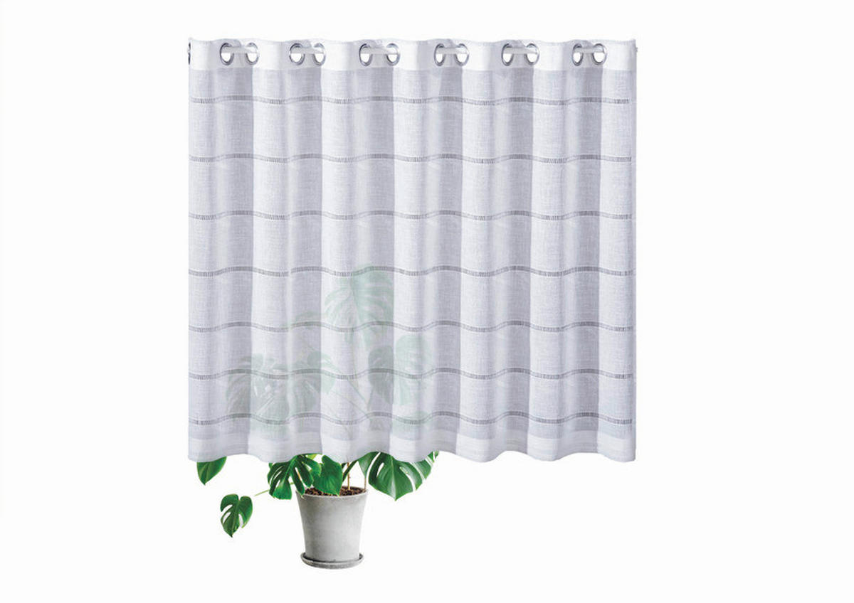 KURZGARDINE   140/75 cm   - Weiß, KONVENTIONELL, Textil (140/75cm)