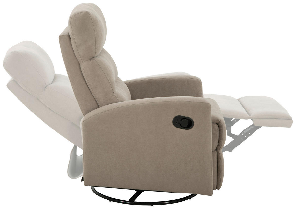 SITZGARNITUR Leinenoptik Taupe  - Taupe/Schwarz, KONVENTIONELL, Textil/Metall - P & B