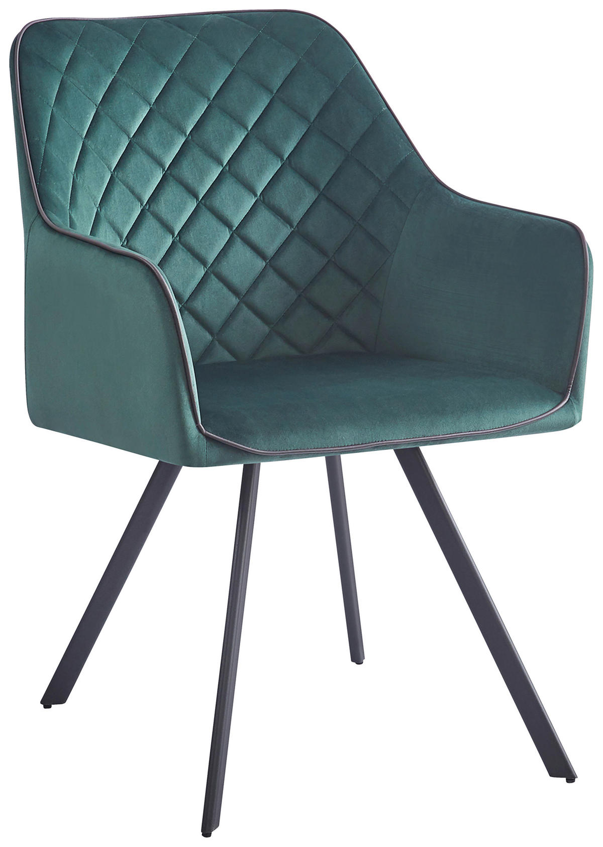 STOLIČKA S PODRÚČKAMI, zamat, zelená - sivá/zelená, Modern, kov/textil (58/85/64,5cm) - MID.YOU