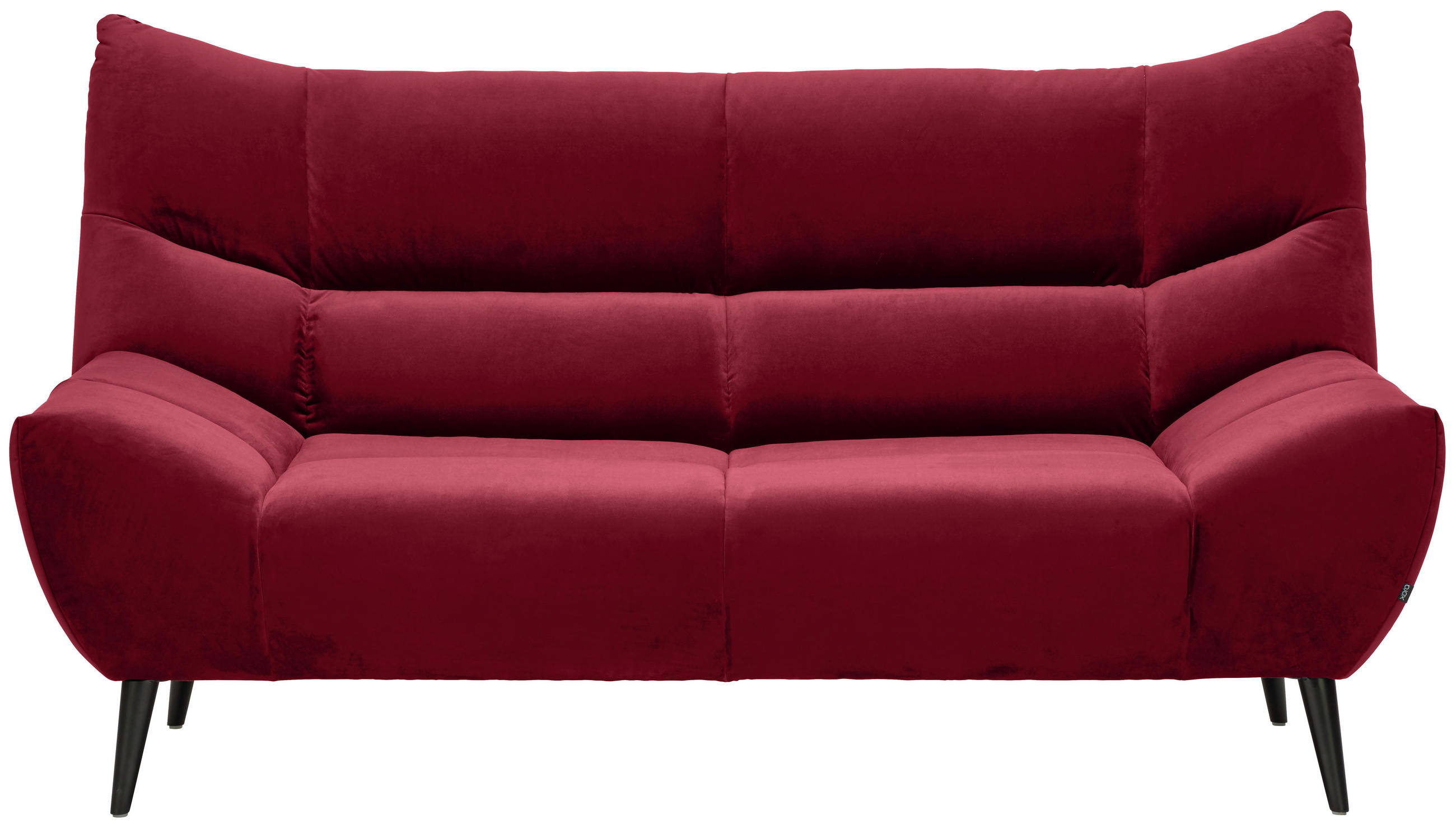 2-SITZER-SOFA in Mikrofaser Rot  - Rot/Schwarz, Design, Textil/Metall (190/106/99cm) - Xora
