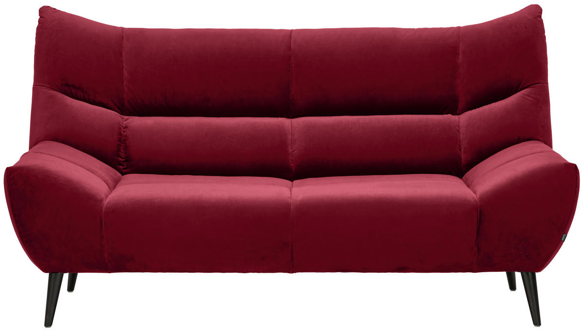 2-SITZER-SOFA in Mikrofaser Rot  - Rot/Schwarz, Design, Textil/Metall (190/106/99cm) - Xora