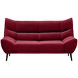 2-SITZER-SOFA in Mikrofaser Rot  - Rot/Schwarz, Design, Textil/Metall (190/106/99cm) - Xora
