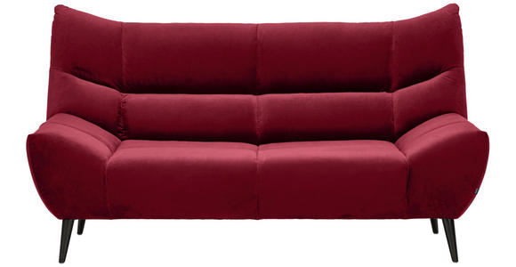 2-SITZER-SOFA in Mikrofaser Rot  - Rot/Schwarz, Design, Textil/Metall (190/106/99cm) - Xora