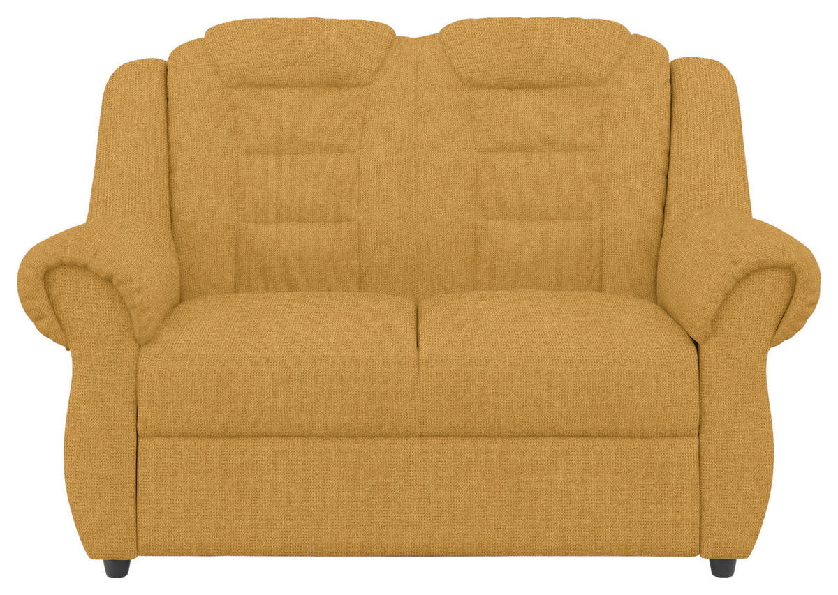 2-SITZER-SOFA in Chenille Gelb  - Gelb/Schwarz, KONVENTIONELL, Kunststoff/Textil (145/102/101cm) - Livetastic