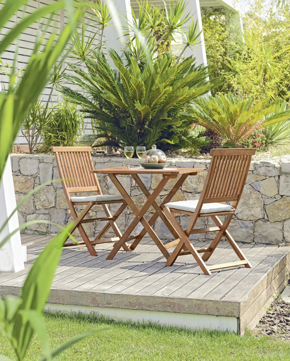 MASĂ PLIANTĂ PENTRU GRĂDINĂ 75/75/72 cm   - culoare lemn tec, Romantik / Landhaus, lemn (75/75/72cm) - Ambia Garden