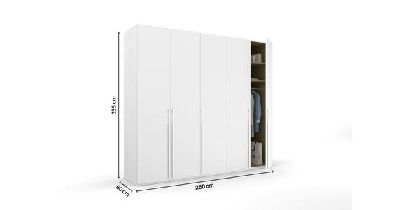 DREHTÜRENSCHRANK 251/235/60 cm 5-türig Weiß - Weiß, Trend, Holzwerkstoff/Metall (251/235/60cm) - Novel