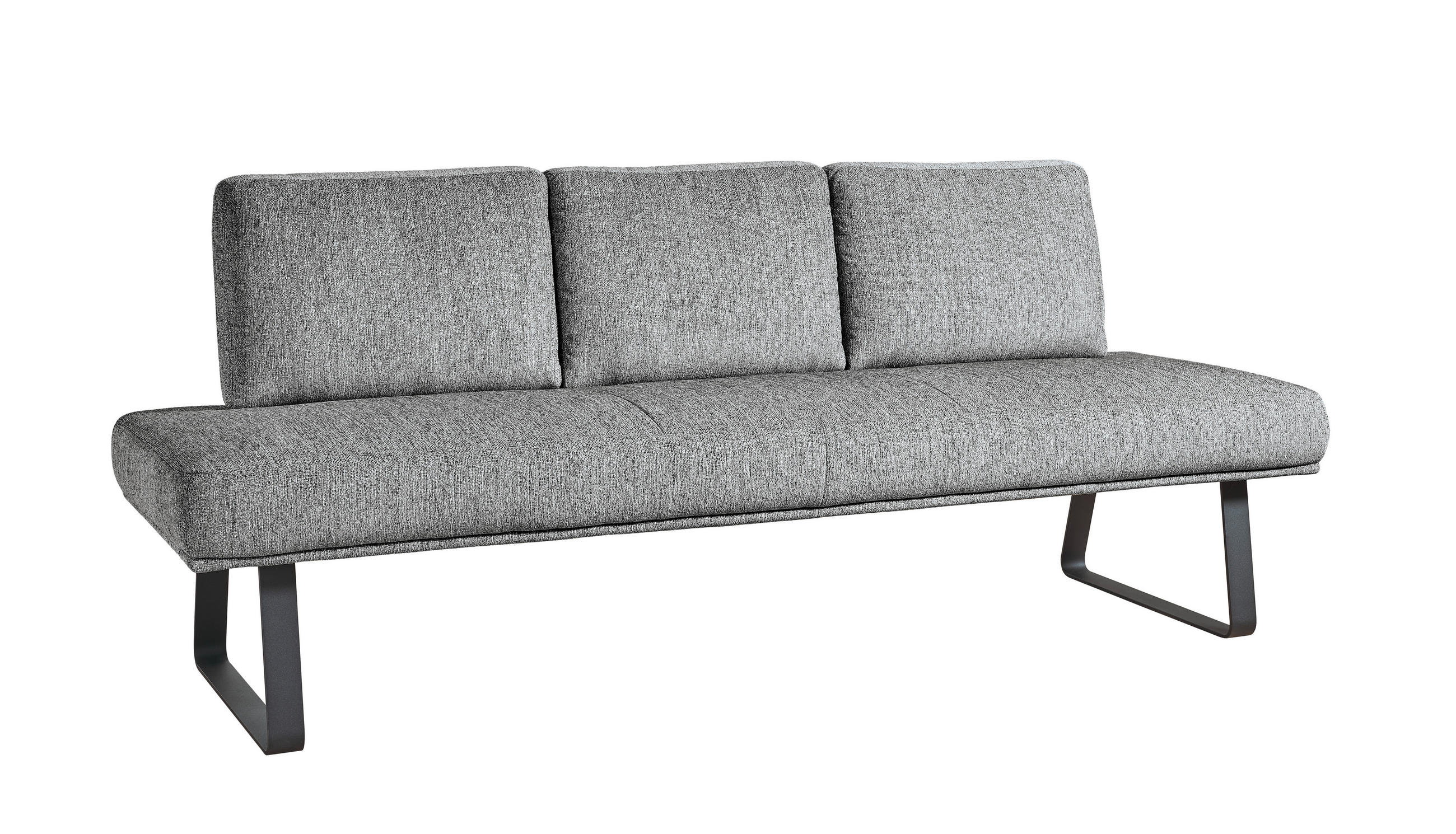 SITZBANK 209/92/78 cm  in Hellgrau  - Hellgrau/Schwarz, Design, Textil/Metall (209/92/78cm) - Dieter Knoll
