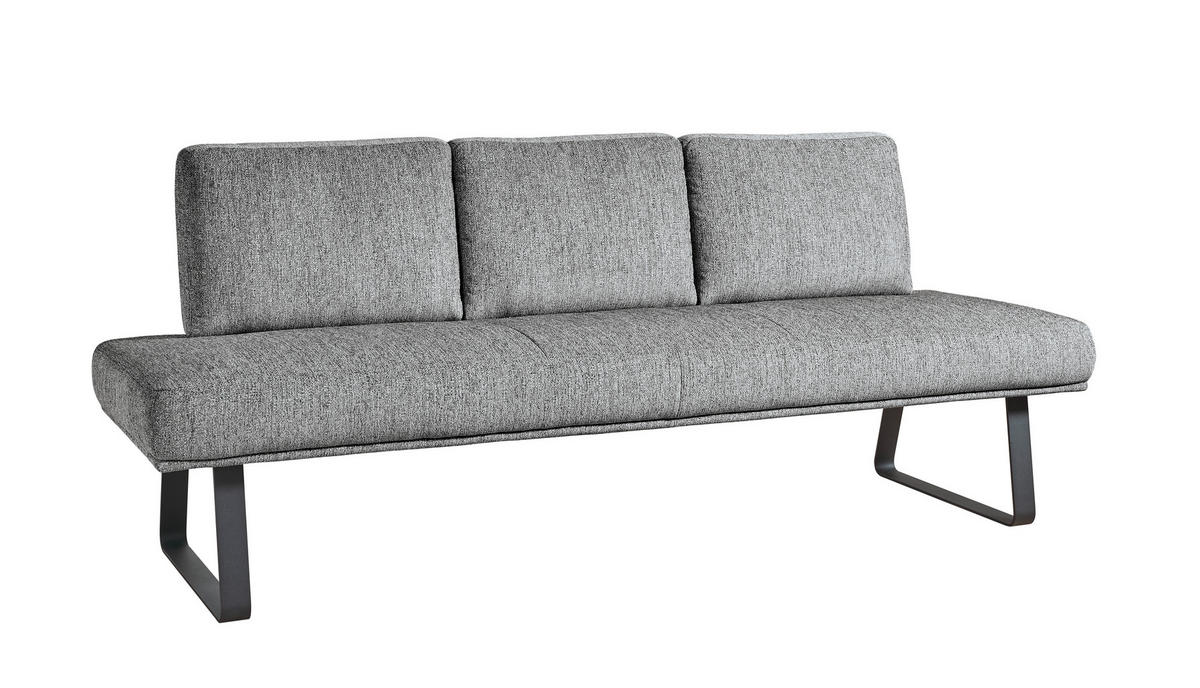 SITZBANK 209/92/78 cm  in Grau, Schwarz  - Schwarz/Grau, Design, Textil/Metall (209/92/78cm) - Dieter Knoll
