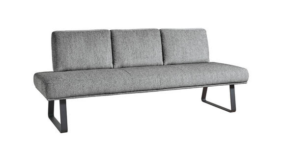 SITZBANK 209/92/78 cm  in Hellgrau  - Hellgrau/Schwarz, Design, Textil/Metall (209/92/78cm) - Dieter Knoll