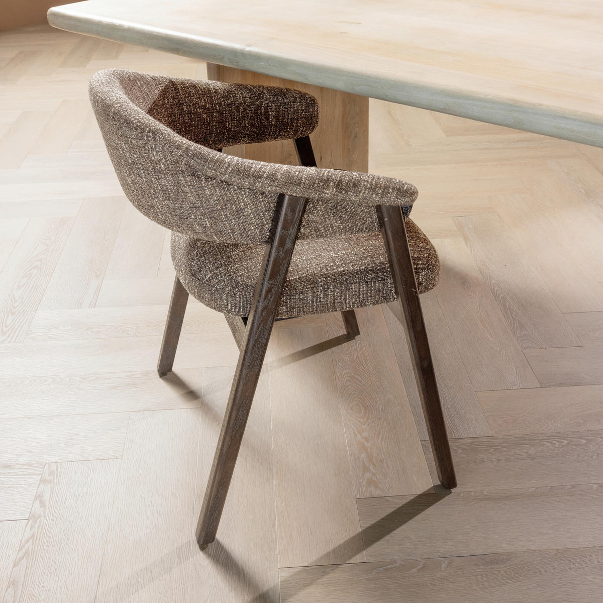 ARMLEHNSTUHL-SET 2 Stück  in Webstoff  - Braun, MODERN, Holz/Textil (60/77/60cm) - Livetastic