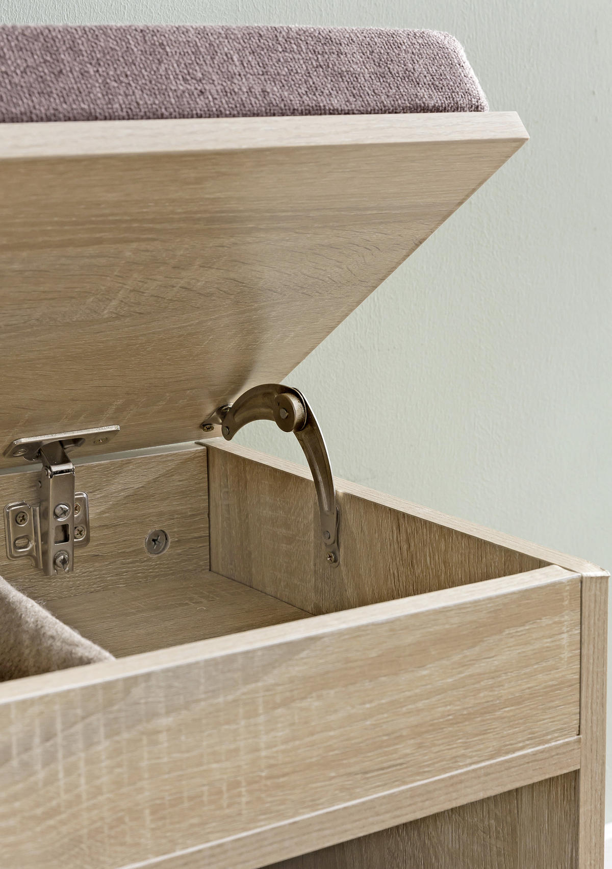 KLOP S PROSTOROM ZA ČEVLJE hrast sonoma - hrast sonoma/rjava, Konvencionalno, leseni material/tekstil (104/51/32cm) - MID.YOU