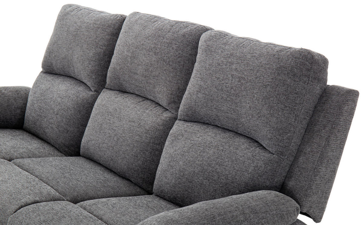 SITZGARNITUR VERONA Leinenoptik Dunkelgrau  - Dunkelgrau/Schwarz, Design, Kunststoff/Textil (84,5/133,5/100,5/92cm) - Livetastic