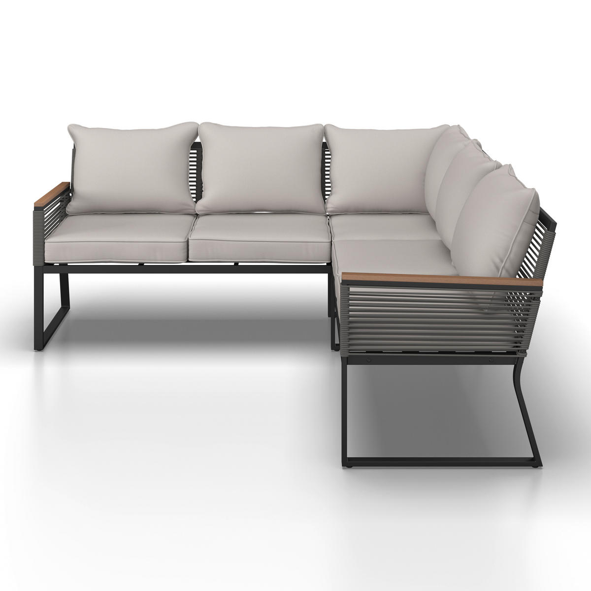 BAŠT. GARNITURA ZA RUČAVANJE 2 dela  - prirodna boja/svetlosiva, Moderno, staklo/metal (181/73/65cm) - Bessagi Garden