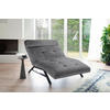 RELAXLIEGE in Echtleder Grau  - Schwarz/Grau, Design, Leder/Metall (120/54-113/158-198cm) - Pure Home Lifestyle