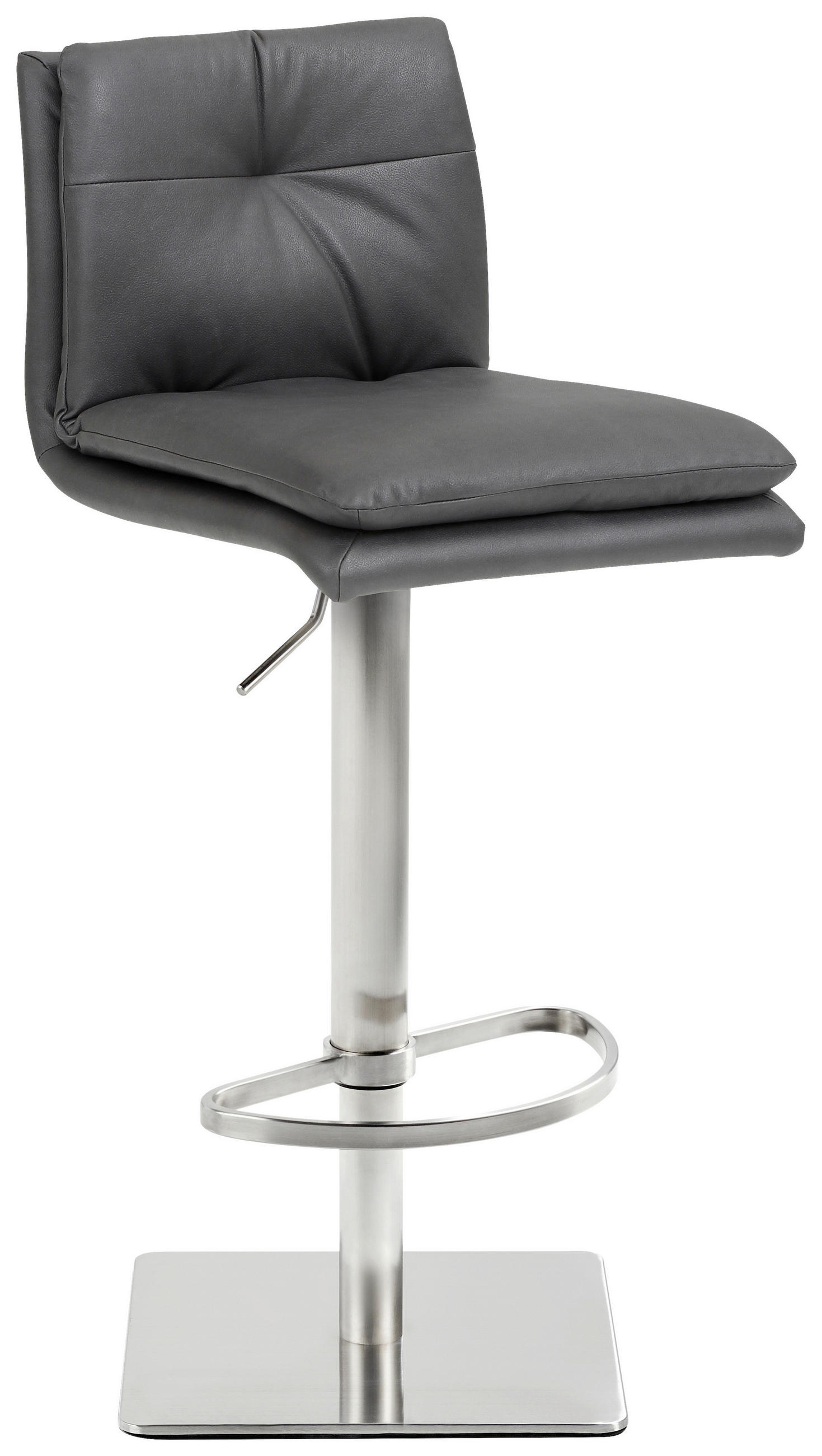 BARHOCKER Mikrofaser Anthrazit Edelstahl, Stahl Typenauswahl, Sitzfläche 360° drehbar  - Edelstahlfarben/Anthrazit, Design, Textil/Metall (41/78-103/48cm) - Novel
