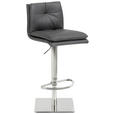 BARHOCKER Mikrofaser Anthrazit Edelstahl, Stahl Typenauswahl, Sitzfläche 360° drehbar  - Edelstahlfarben/Anthrazit, Design, Textil/Metall (41/78-103/48cm) - Novel