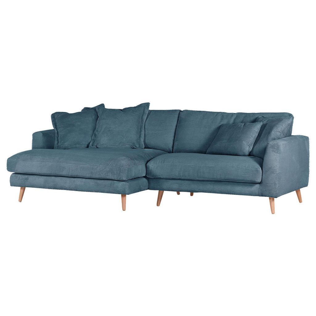 Thumbnail - Landscape Ecksofa Amaro, Petrol, Textil, 3-Sitzer, Ottomane links, L-Form, 270x140 cm, Stoffauswahl, seitenverkehrt erhä...