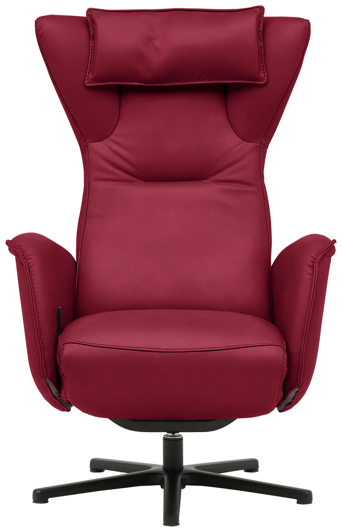 RELAXSESSEL Leder Rot  - Rot/Schwarz, Design, Leder/Metall (75/106/86cm) - Valdera