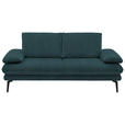 2,5-SITZER Dieter Knoll in Velours Petrol  - Beige/Petrol, Design, Textil/Metall (196/89/104cm) - Dieter Knoll