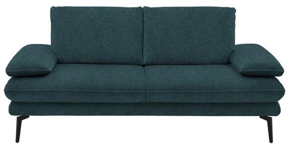 2,5-SITZER Dieter Knoll in Velours Petrol  - Beige/Petrol, Design, Textil/Metall (196/89/104cm) - Dieter Knoll