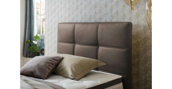 BOXSPRINGBETT 120/200 cm  in Braun  - Chromfarben/Braun, KONVENTIONELL, Leder/Textil (120/200cm) - Novel