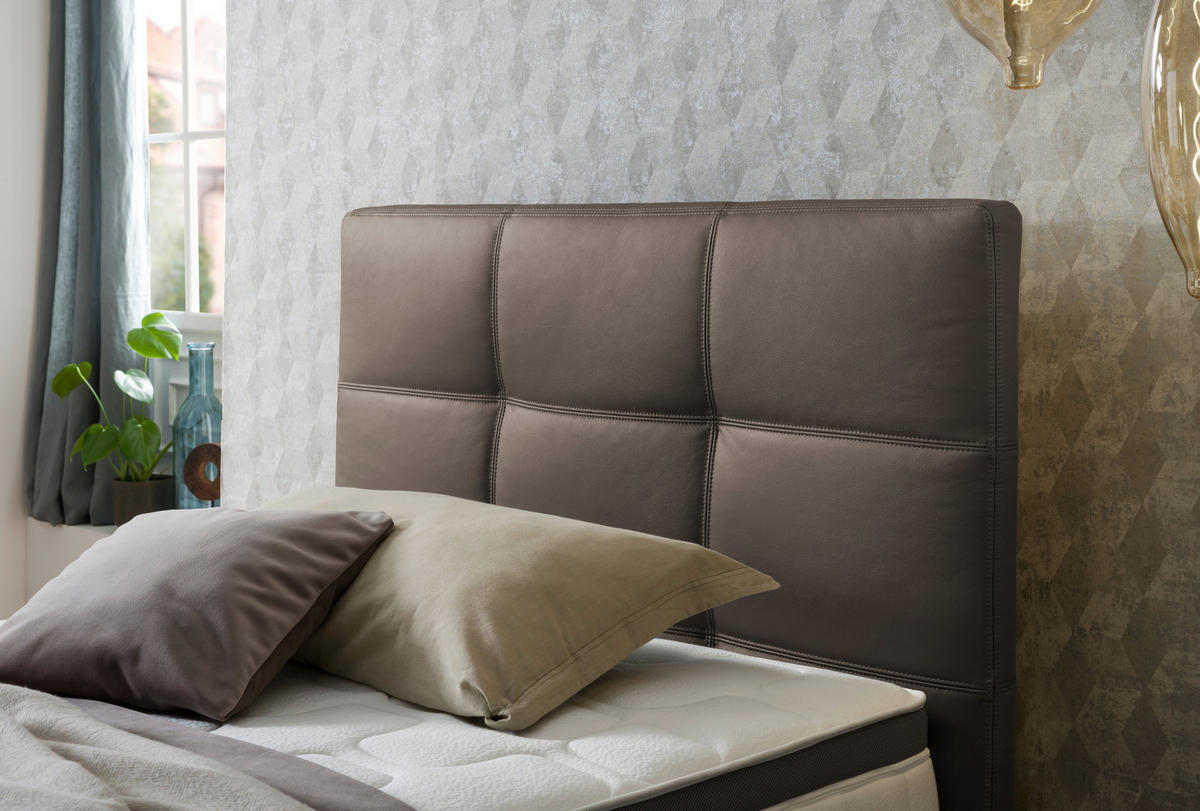 BOXSPRINGBETT 120/200 cm  in Braun  - Chromfarben/Braun, KONVENTIONELL, Leder/Textil (120/200cm) - Novel