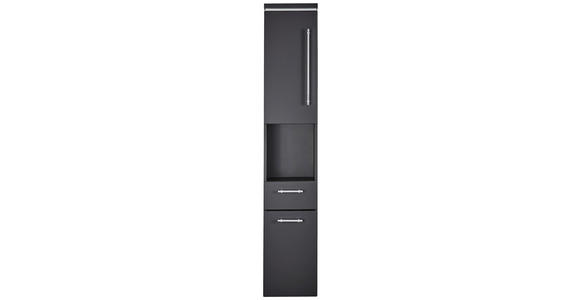 HOCHSCHRANK 30/164/30 cm  - Chromfarben/Grau, KONVENTIONELL, Glas/Holzwerkstoff (30/164/30cm) - Novel