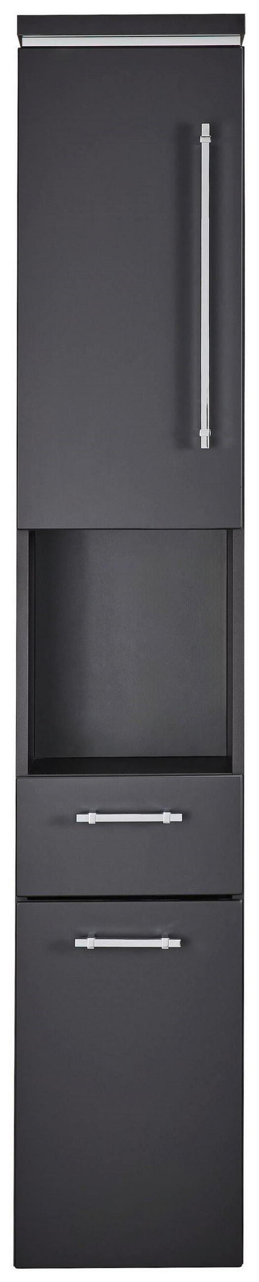 HOCHSCHRANK 30/164/30 cm  - Chromfarben/Grau, KONVENTIONELL, Glas/Holzwerkstoff (30/164/30cm) - Novel