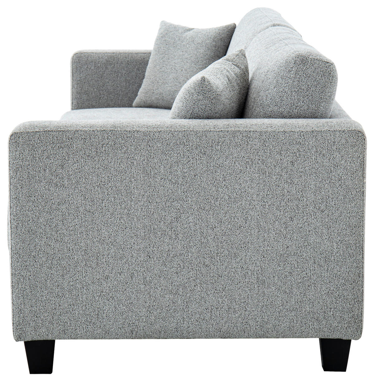 SCHLAFSOFA Leinenoptik Hellgrau  - Hellgrau/Schwarz, Design, Holz/Textil (220,5/86/96cm) - Livetastic