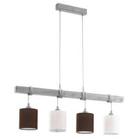 LAMPĂ SUSPENDATĂ 100/15/110 cm  - maro/alb, Lifestyle, lemn/metal (100/15/110cm)
