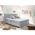POLSTERBETT gepolstertes Kopfteil, Topper, motorische Verstellbarkeit Hellgrau 180/200 cm  - Hellgrau/Schwarz, Design, Holzwerkstoff/Kunststoff (180/200cm) - Esposa
