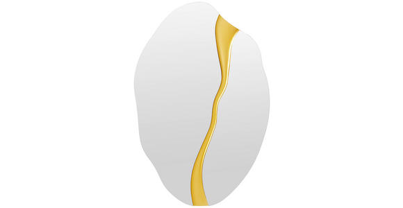 WANDSPIEGEL 80/120/3,4 cm    in wellenförmig  - Silberfarben/Goldfarben, Trend, Glas/Holzwerkstoff (80/120/3,4cm) - Xora